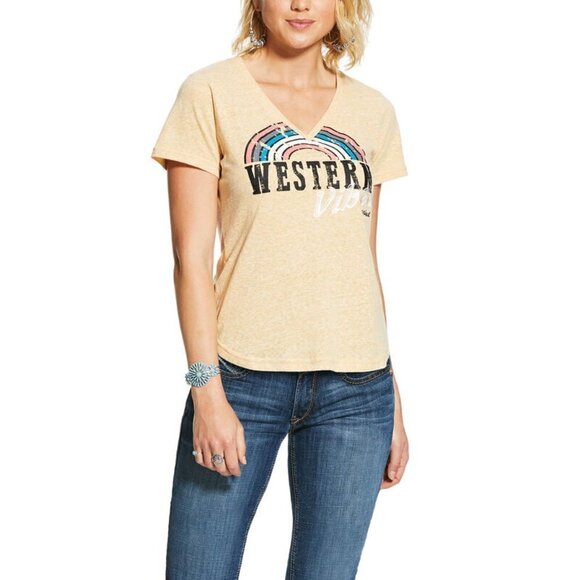 Ariat Western Vibes v neck t shirt size S - Picture 1 of 7